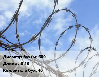 Проволока колючая спиралевидная ОКС 600х8-10 Витков:40